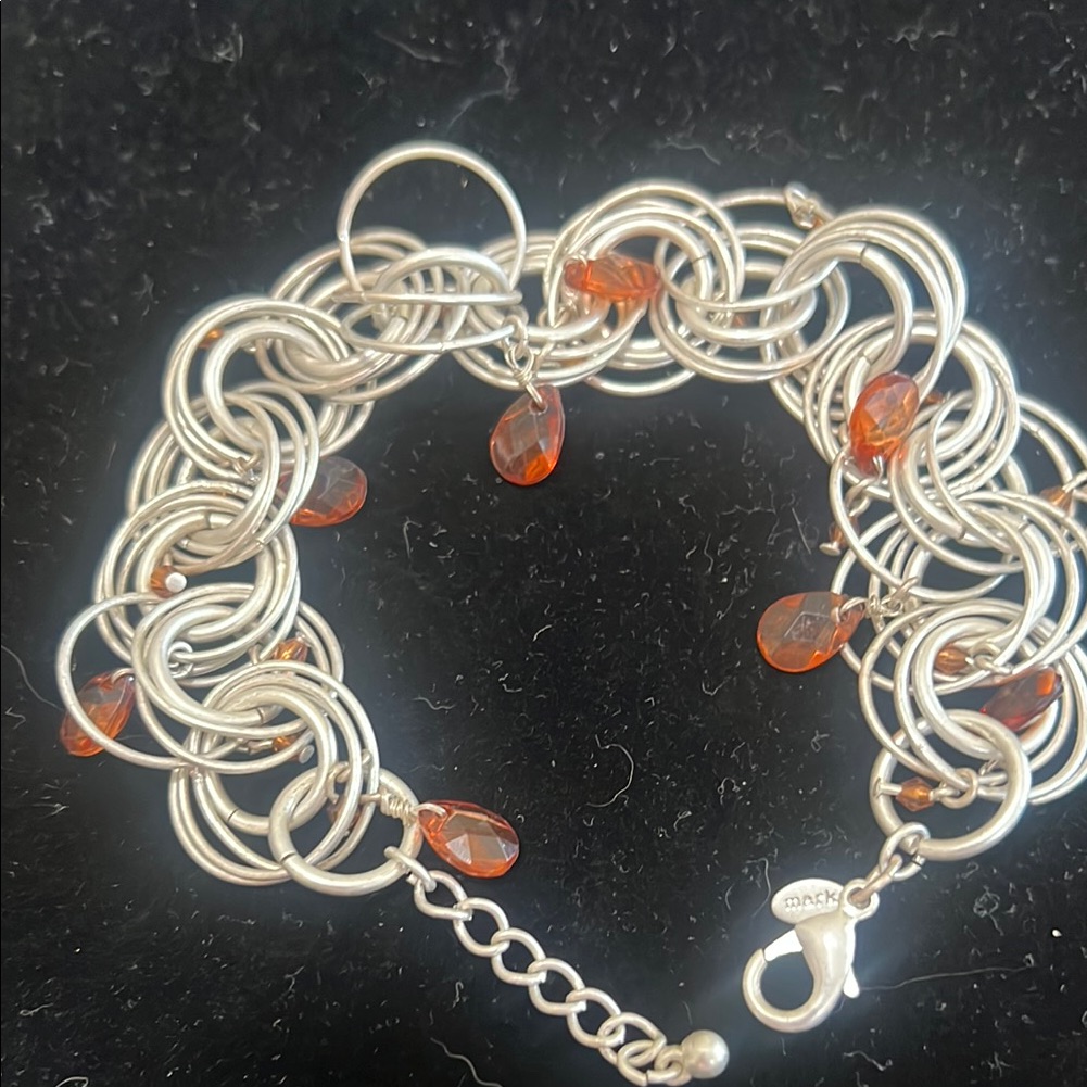 Mark Brand Silver And Amber Crystal Bracelet